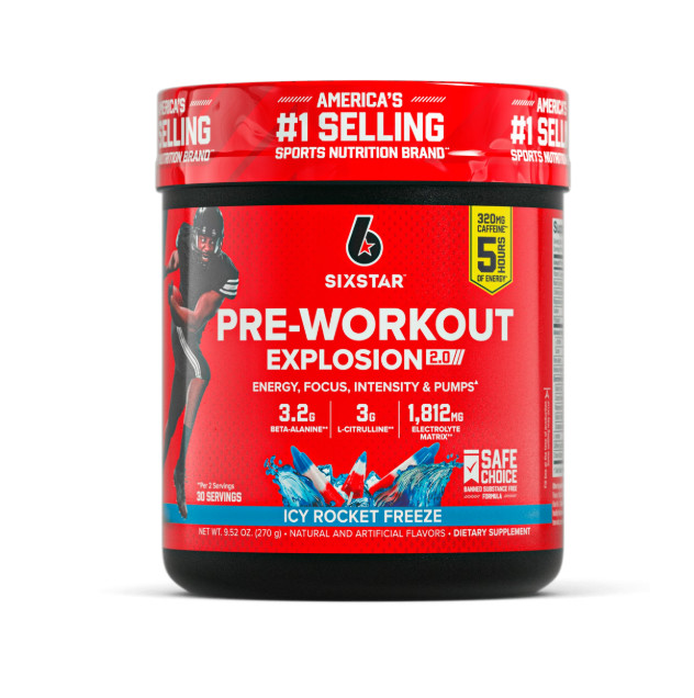 Six Star Pro Nutrition Pre-Workout Powder Explosion 2.0 Electrolyte Matrix, Icy