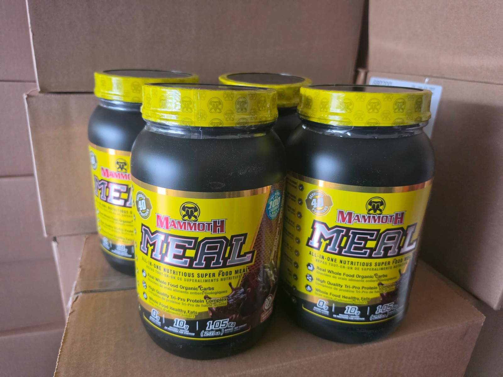 4 pack Chocolate Fudge Protein Powder 4-2.25lbs Mammoth Meal 9lbs