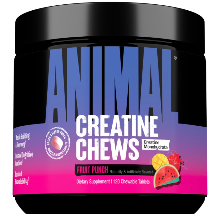 Animal Creatine Chews 5g Creatine Monohydrate Fruit Punch 30 Count Tablets