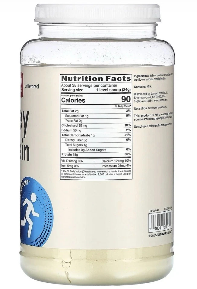 Jarrow Formulas French Vanilla Whey Protein 32oz 2lb FITNESS SUPPORT EXP 9/27