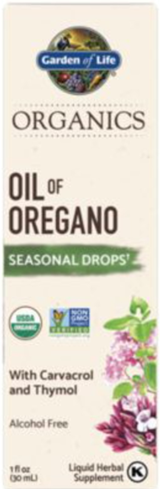 Garden of Life Organic Oregano Oil, Seasonal Drops with Carvacrol & Thymol (1oz)