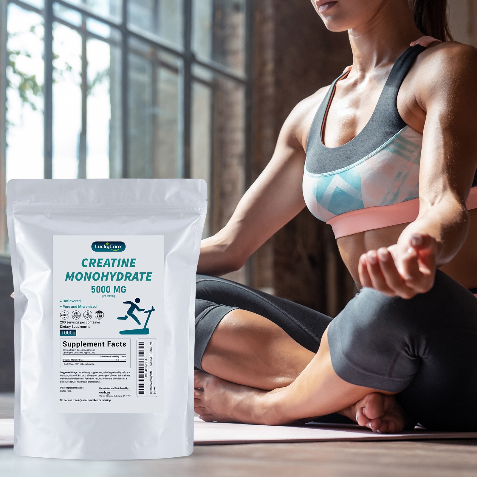Pure Creatine Monohydrate 2.2lbs Powder Micronized 200 Servings 5g Per Serving