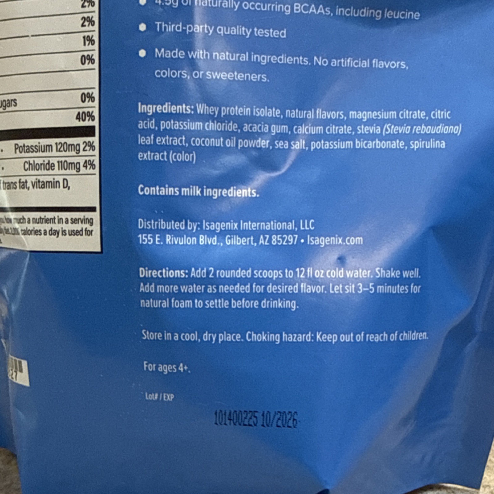 Clear Protein Whey Protein Isolate Blueberry Lemonade 0g Sugar Grass Fed 9.2oz