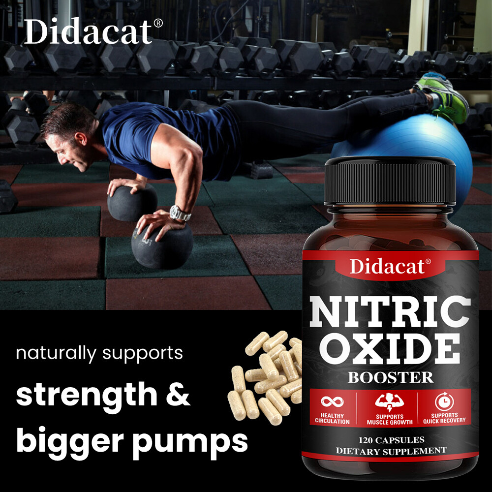 Nitric Oxide Booster Supplement Capsule– Promotes Nutrient Flow to Muscles&Heart