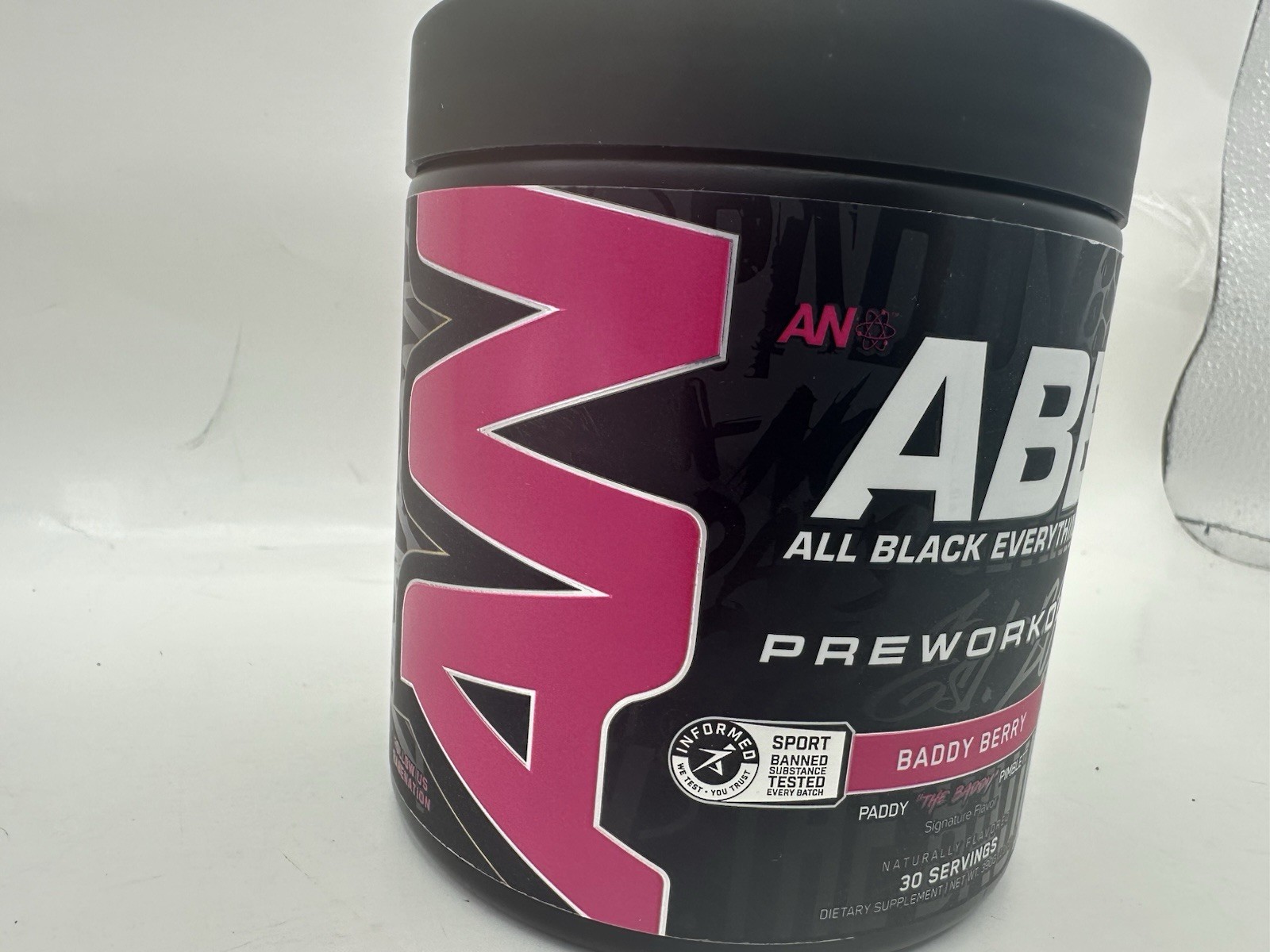 AN ABE Pre-Workout Baddy Berry 13.75 oz, 30 Servings All Black Everything Sealed