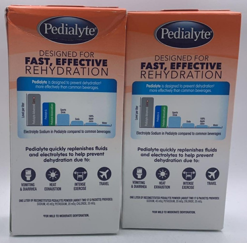 2PK Abbott Pedialyte Electrolyte Powder ~ 6 Sticks Each ~ EXP 6/26 ~ FAST SHIP