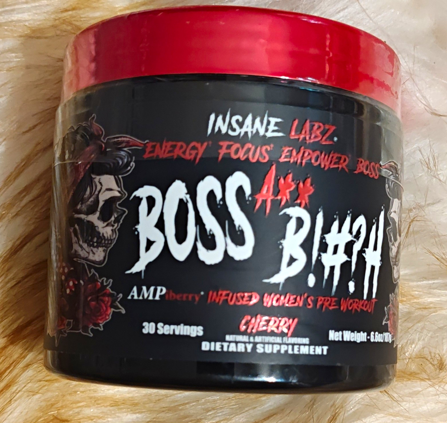 Insane Labz Boss A** B!#?H Women’s Pre-Workout Powder Cherry 30 Servings