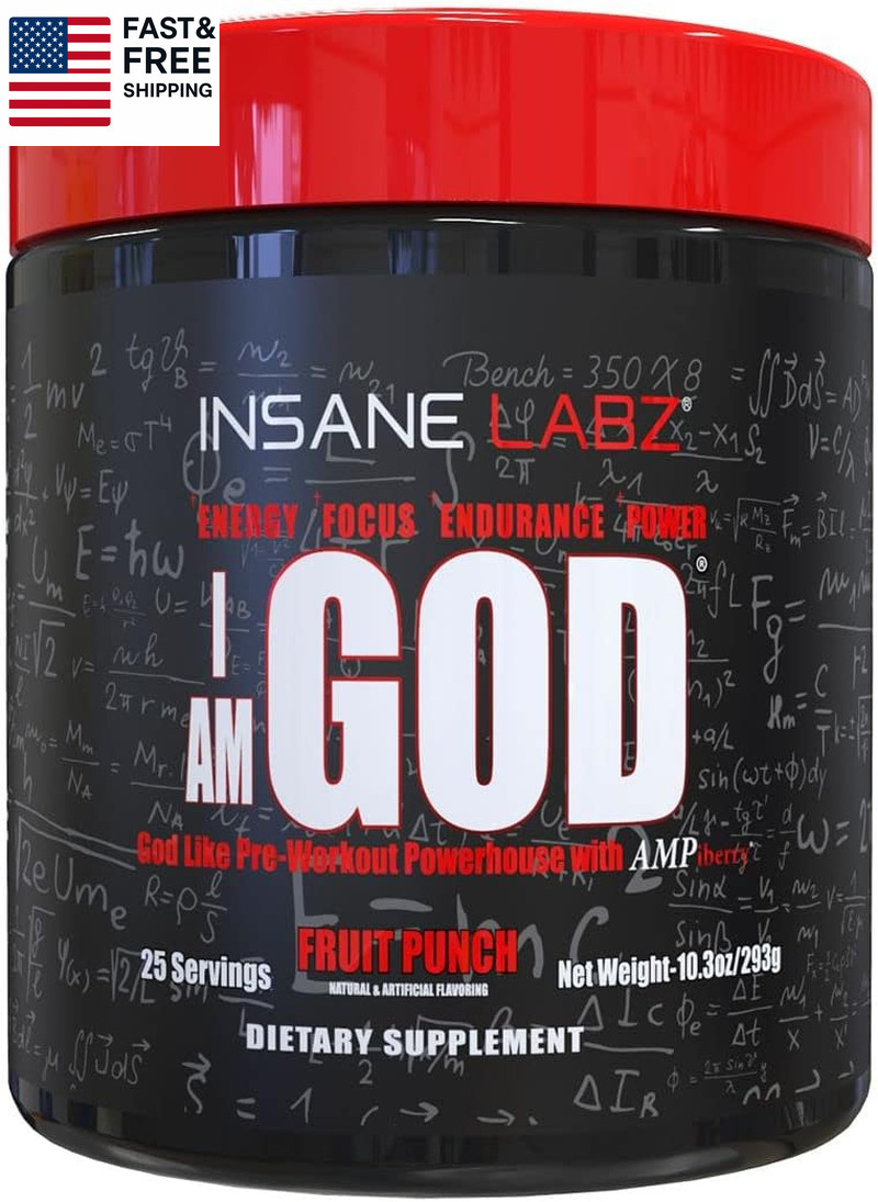 I Am God Pre Workout, High Stim Pre Workout Powder Loaded with Creatine and DMAE