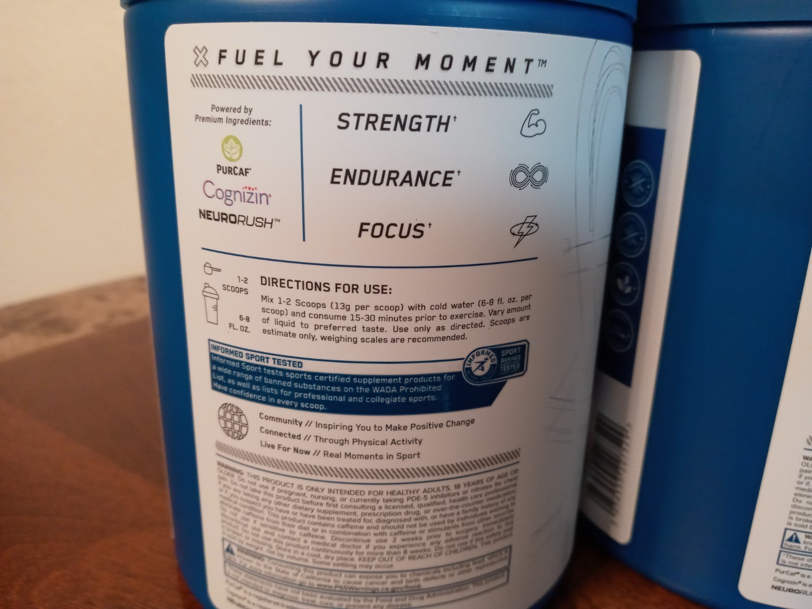 AN Performance Pre Workout Energy Drink/Blue Raspberry X2- 60 Servings/SEALED!