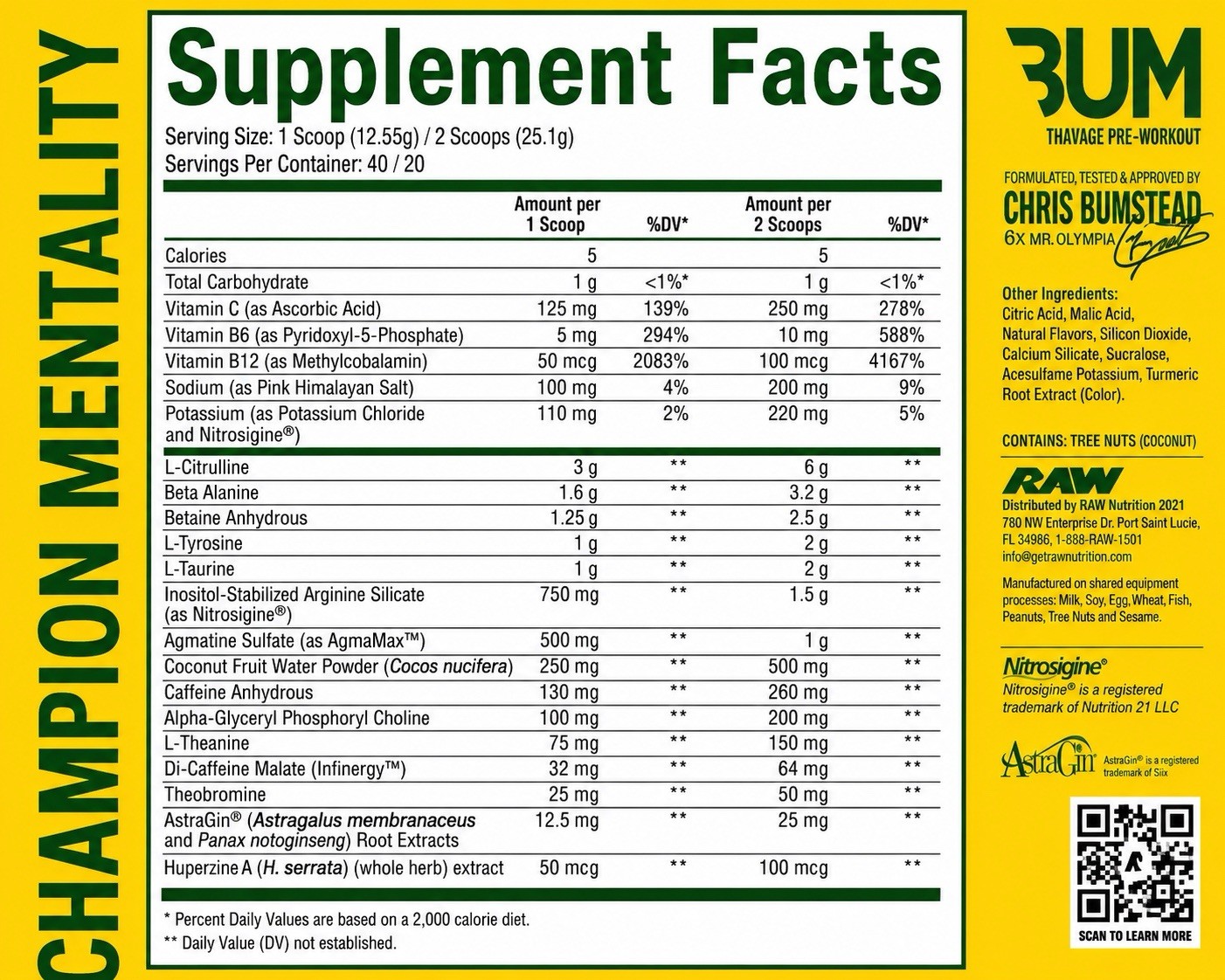 Raw Bum Thavage Pre-Workout | Flavor Lemon Lime
