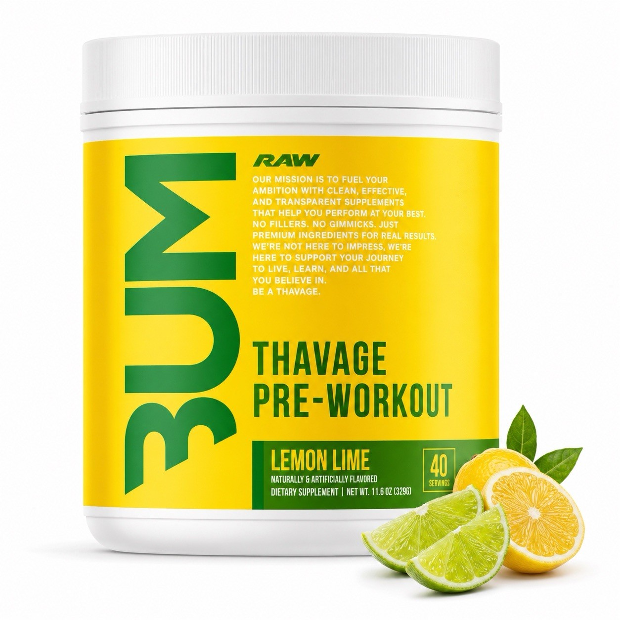 Raw Bum Thavage Pre-Workout | Flavor Lemon Lime