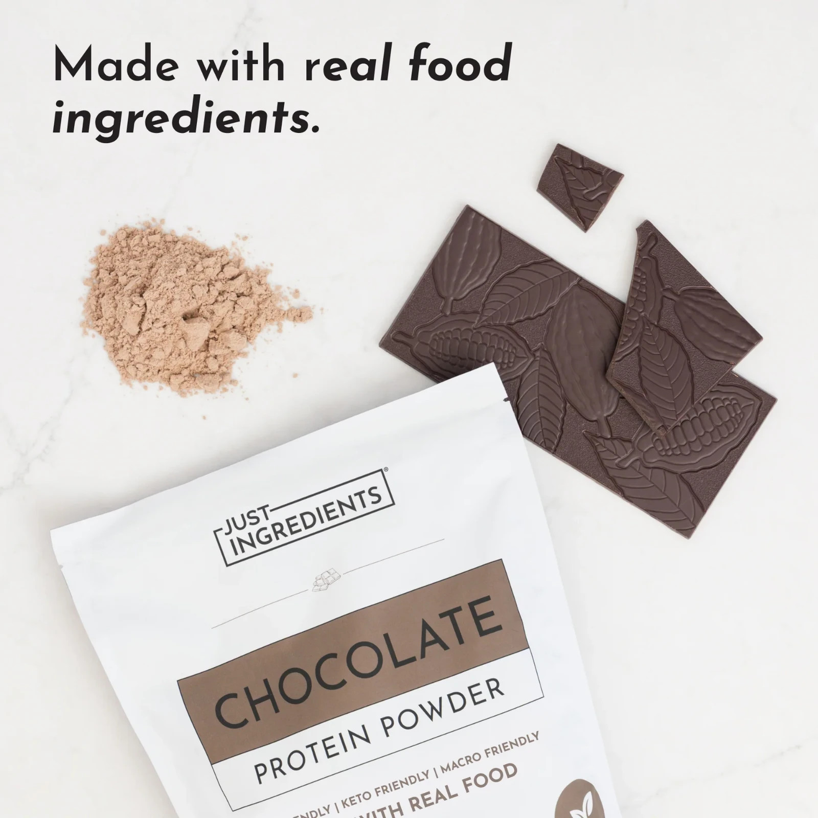 Just Ingredients Chocolate Protein Powder | Grass-Fed Whey Protein | Chocolate