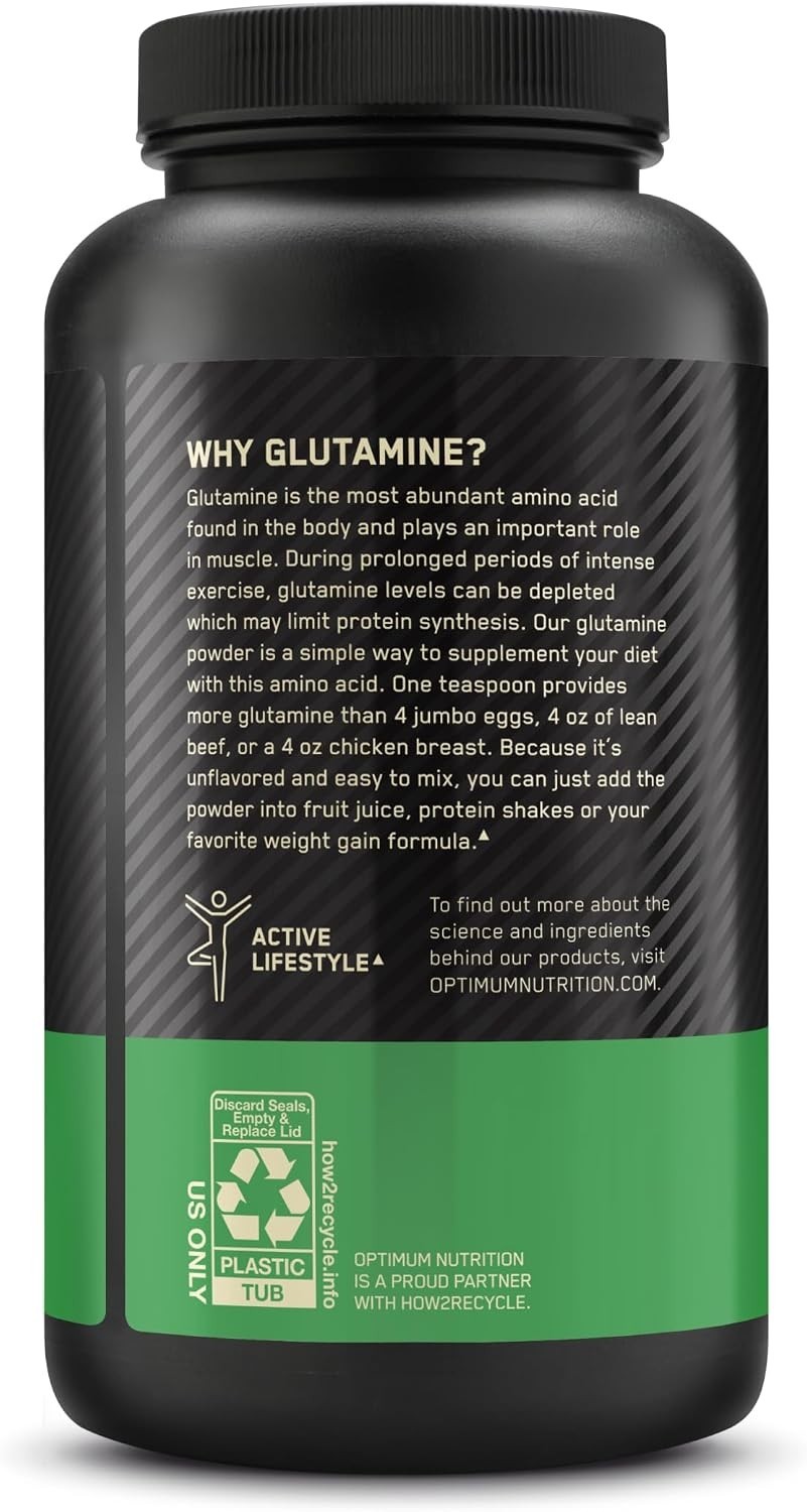 Optimum Nutrition L-Glutamine Muscle Recovery Powder, 300g / 10.58oz, Unflavored