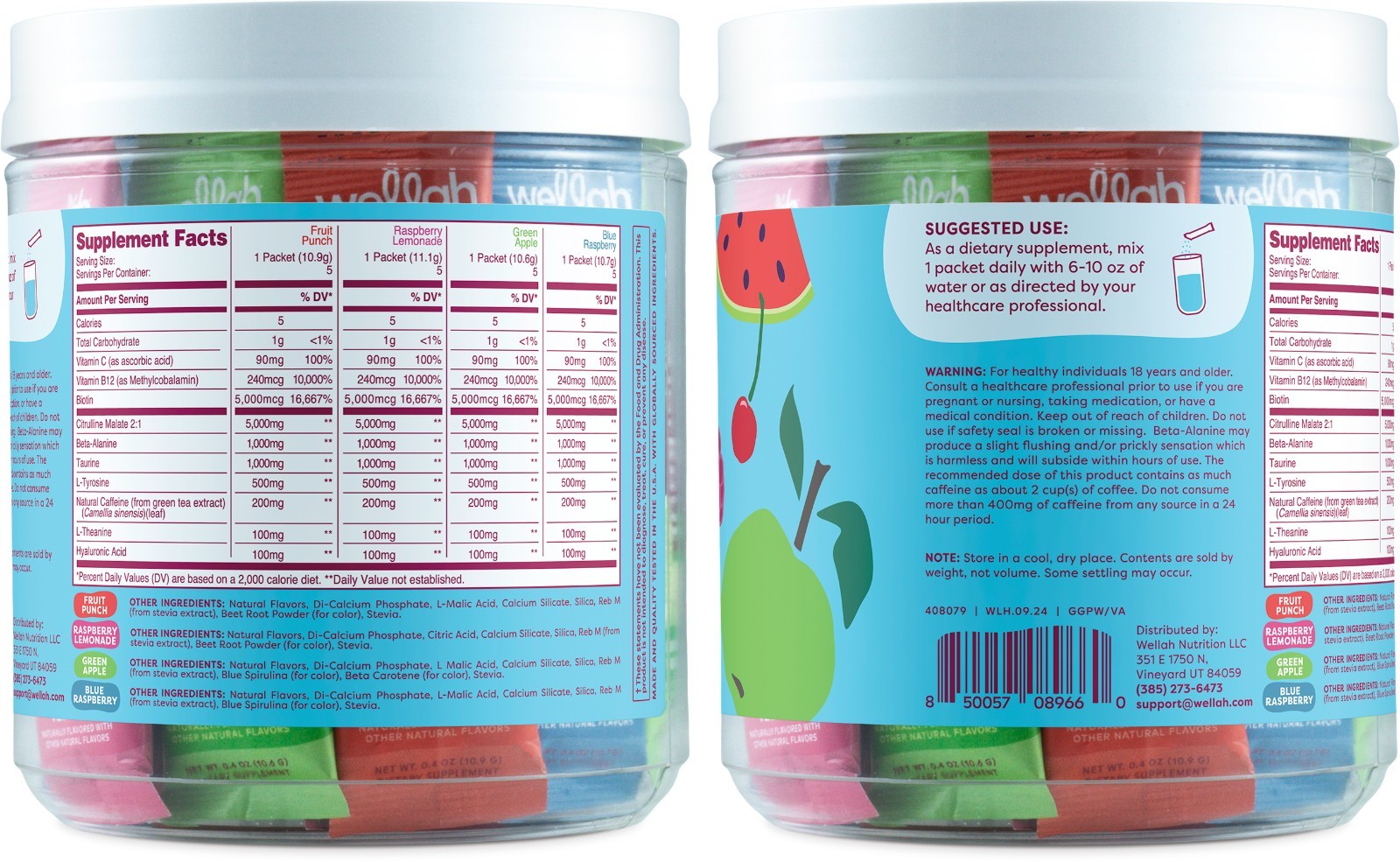Wellah Get-Going Pre-Workout Variety Pack (20 Stick Packs) – 200mg of Caffeine