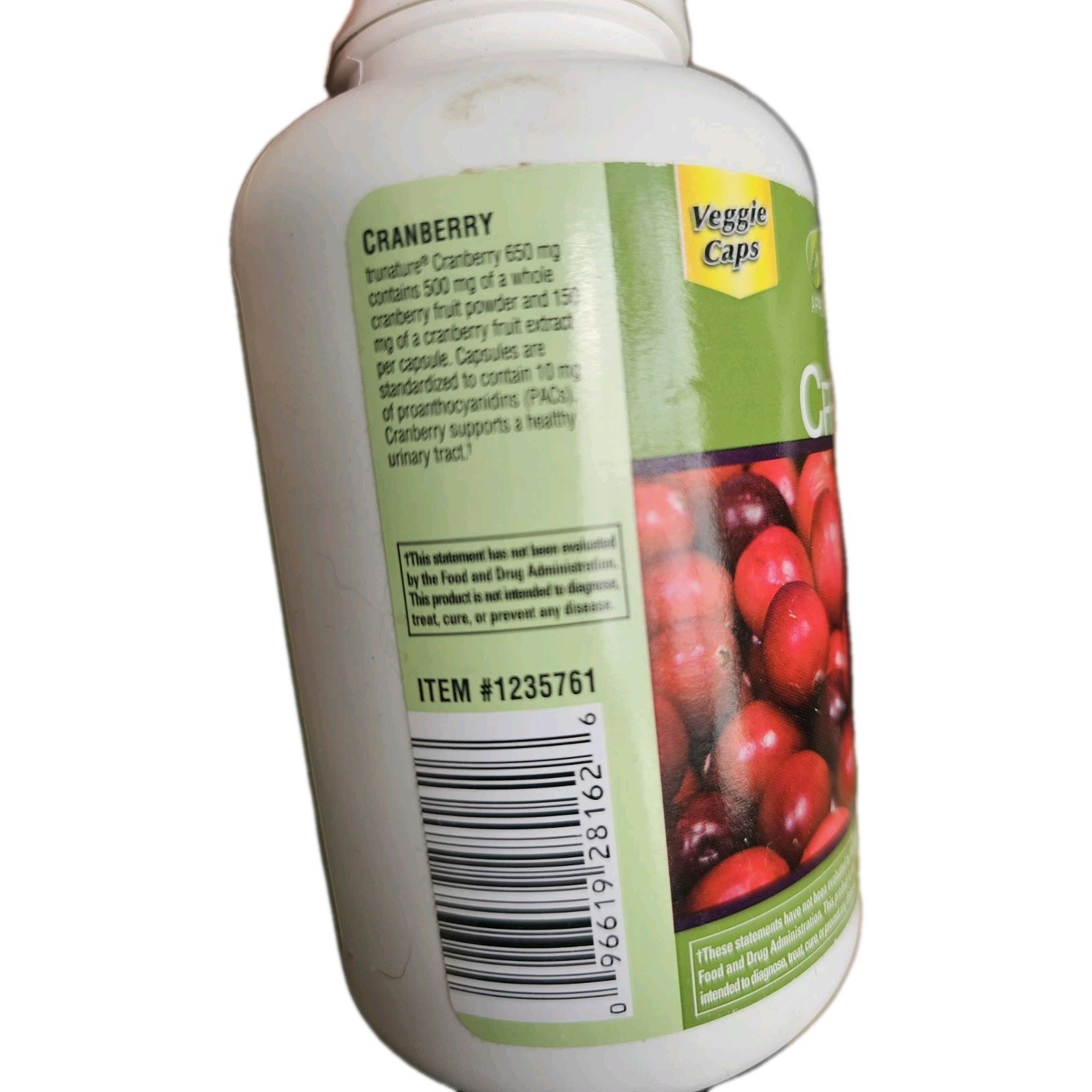 4 PACK – Trunature CRANBERRY 650mg, 140 Vegetarian Capsules one per day 12/2026