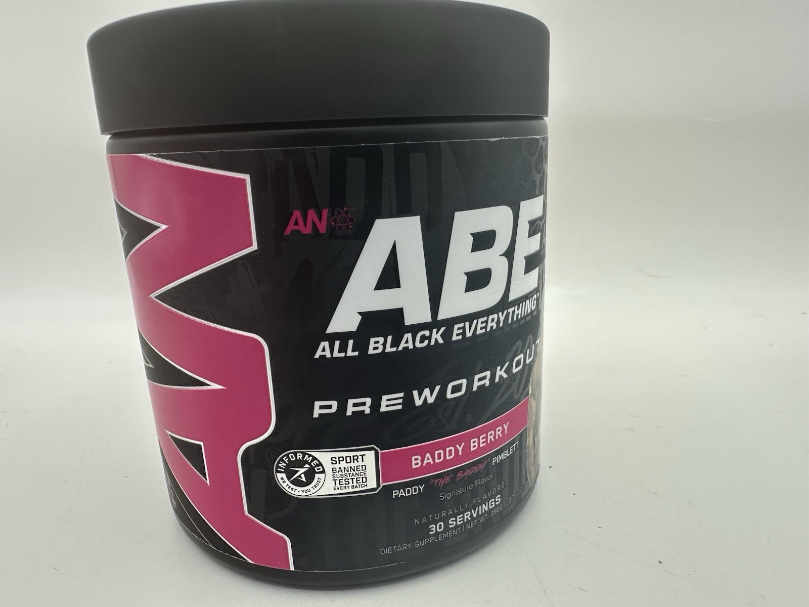 AN ABE Pre-Workout Baddy Berry 13.75 oz, 30 Servings All Black Everything Sealed