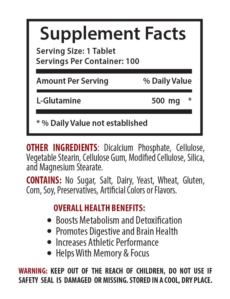 Bodytech L Glutamine – L-GLUTAMINE 500mg – Physique Improvements 1B
