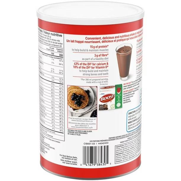 Boost Powder Chocolate Instant Breakfast Drink Mix 31oz / 880g Canister FRESH
