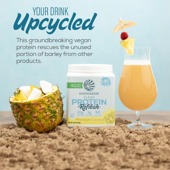Sunwarrior Protein Refresher Pineapple Coconut water mix 14.8 oz
