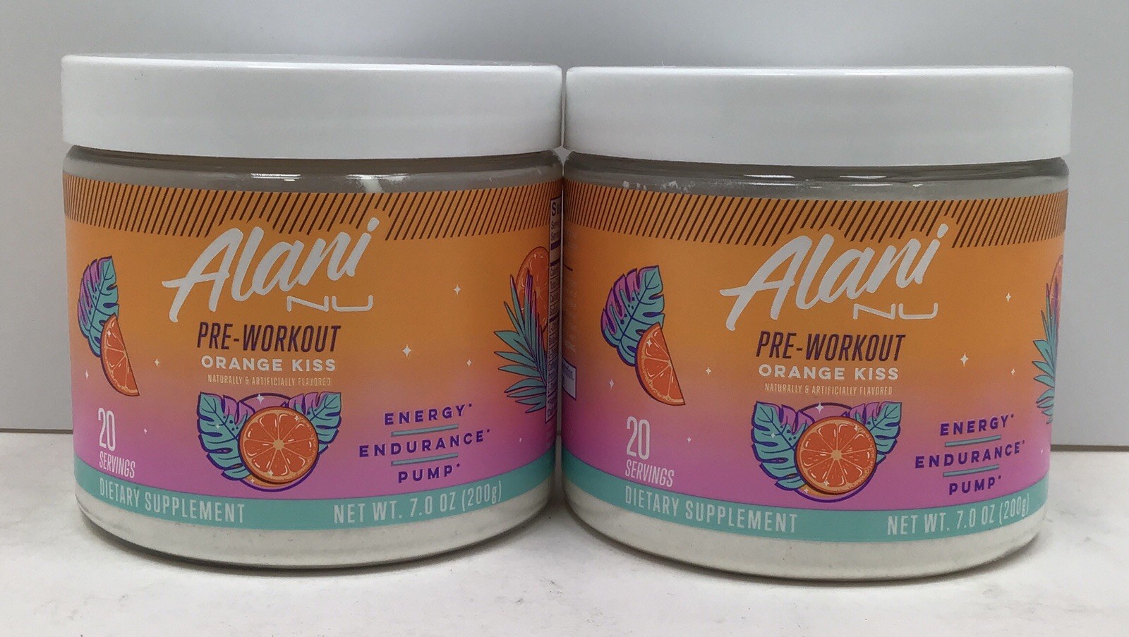 2X ALANI NU PRE-WORKOUT ORANGE KISS 20 SERVINGS EACH EXP 05/2027+ SEALED