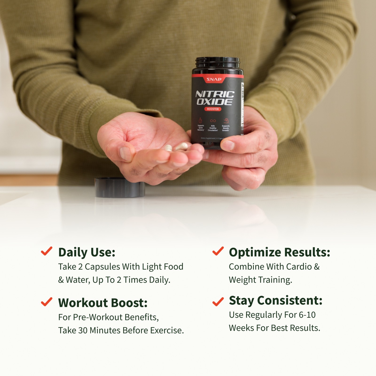 Nitric Oxide & Testosterone Booster for Men, L Arginine, L Citrulline 60 & 90