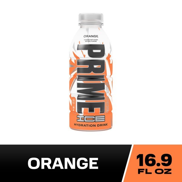 PRIME Ice Orange Hydration Drink 16.9oz 8 Pack Electrolyte Beverage