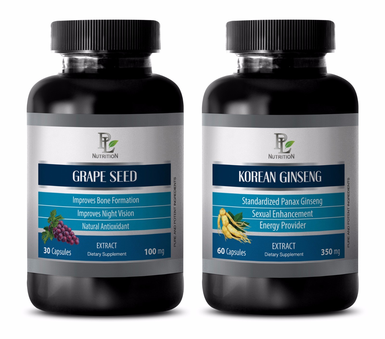 Immune system support – GRAPE SEED EXTRACT – KOREAN GINSENG COMBO – Grape Seed