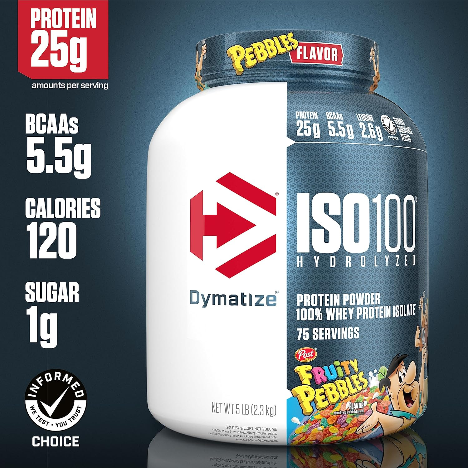 ISO100 Hydrolyzed Fruity Pebbles Protein Powder Bundle, 25G Protein, 5.5G Bcaas,