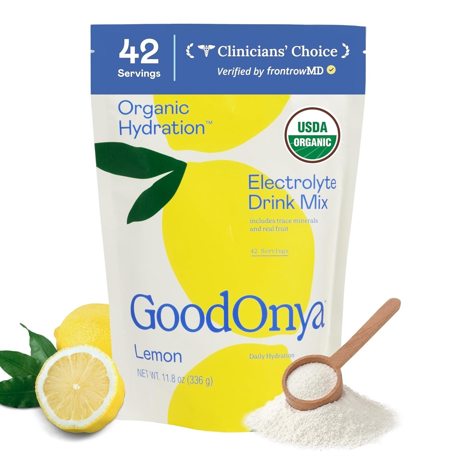 GoodOnya Organic Hydration Electrolyte Drink Mix, Certified Organic Hydration Po