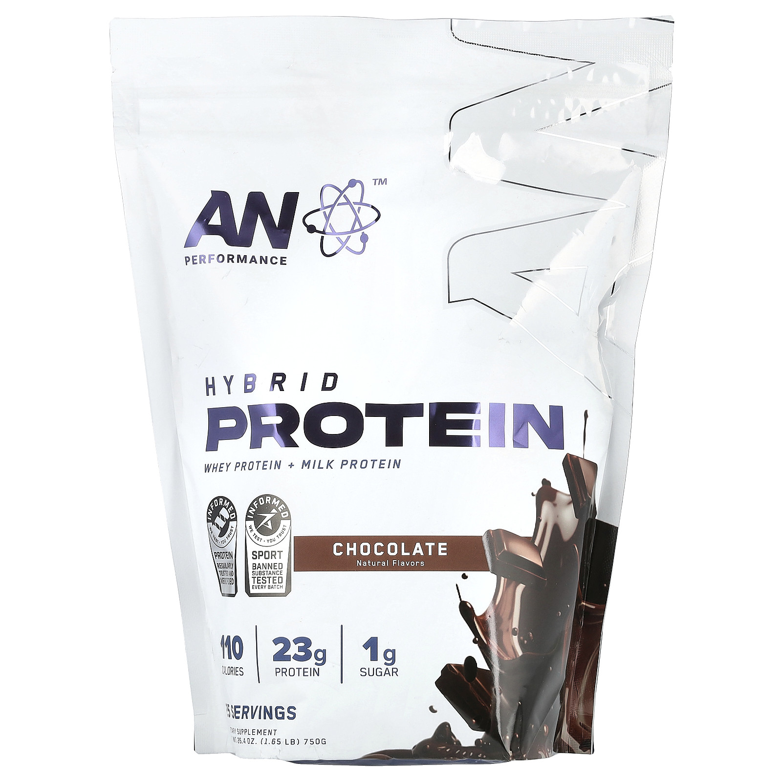 Performance, Hybrid Protein, Chocolate, 1.65 lb (750 g)