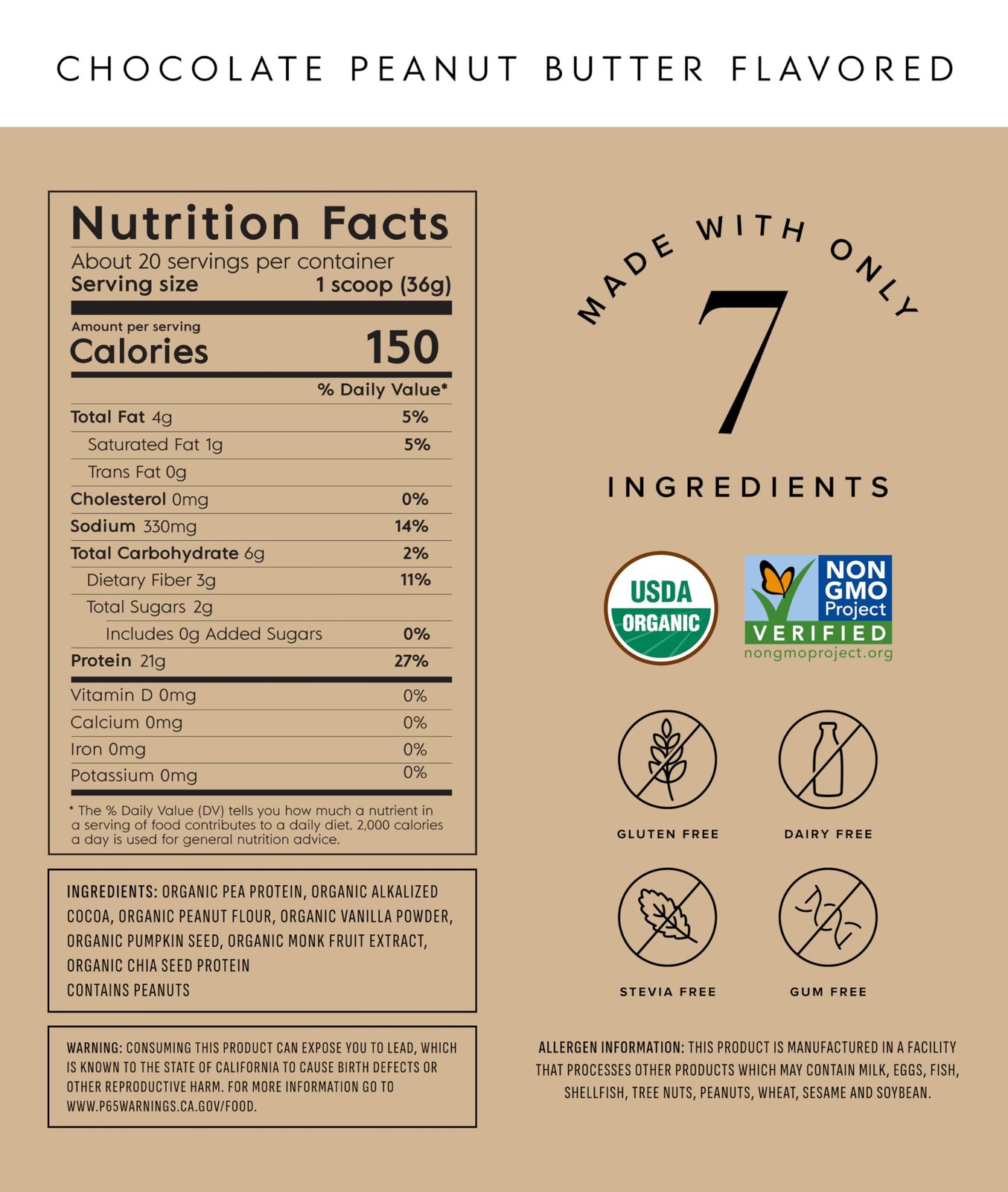 3/27 Truvani Dairy Free Protein Powder | Chocolate Peanut Butter | 20g Organic P