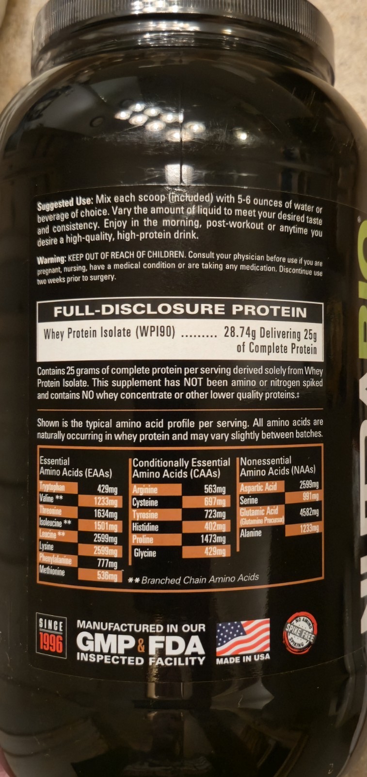 NutraBio WHEY PROTEIN ISOLATE 2 lb (30 Servings) Cinn Sugar Donut BEST BY 10/26