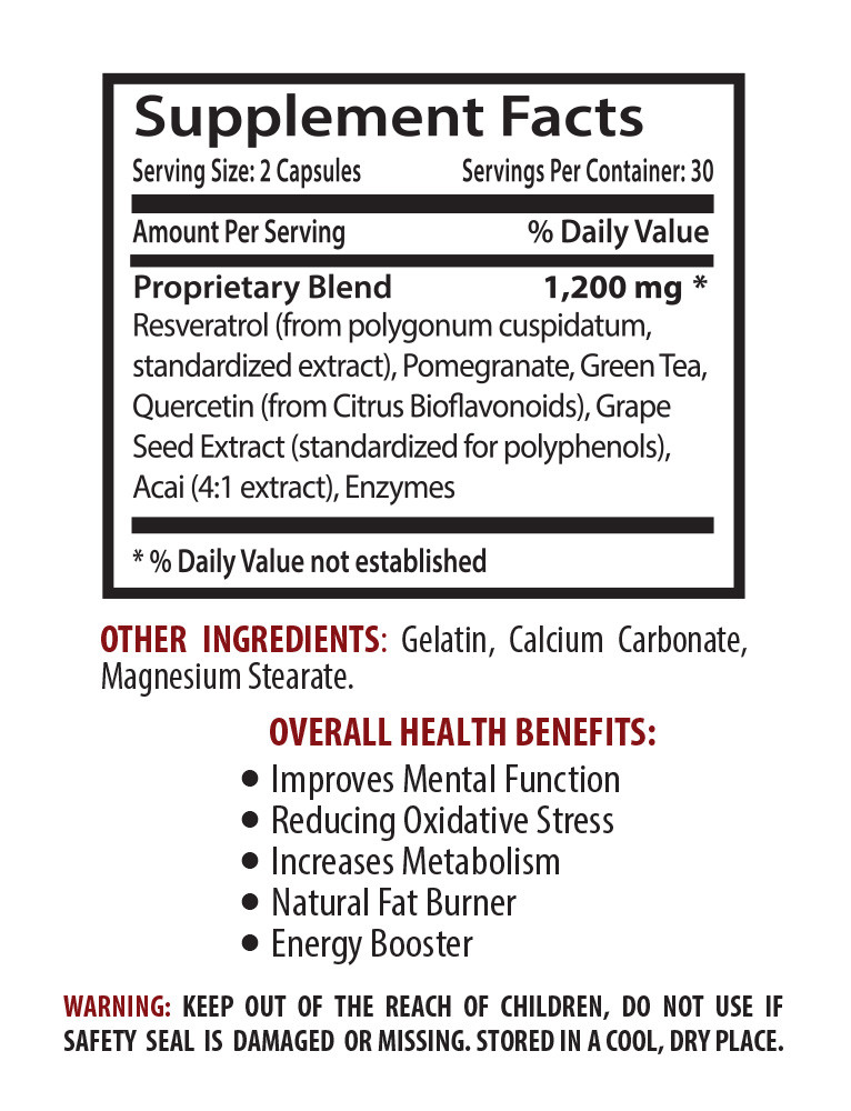 Blood pressure diet – RESVERATROL – ACAI BERRY COMBO – acai extract pills