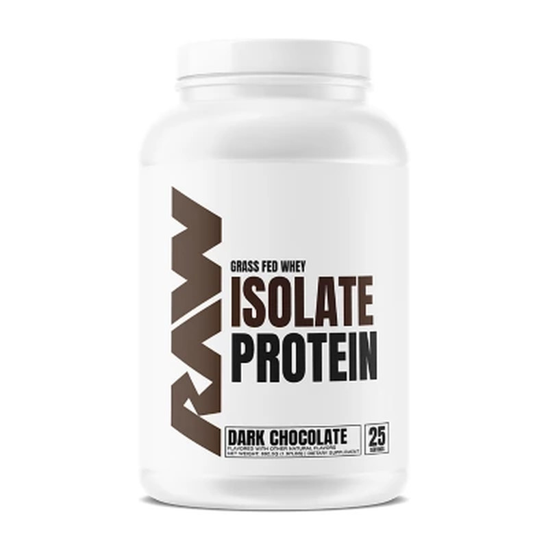 RAW 25g Grass Fed Whey Isolate Protein Powder – Dark Chocolate 1.97 lbs (908g)