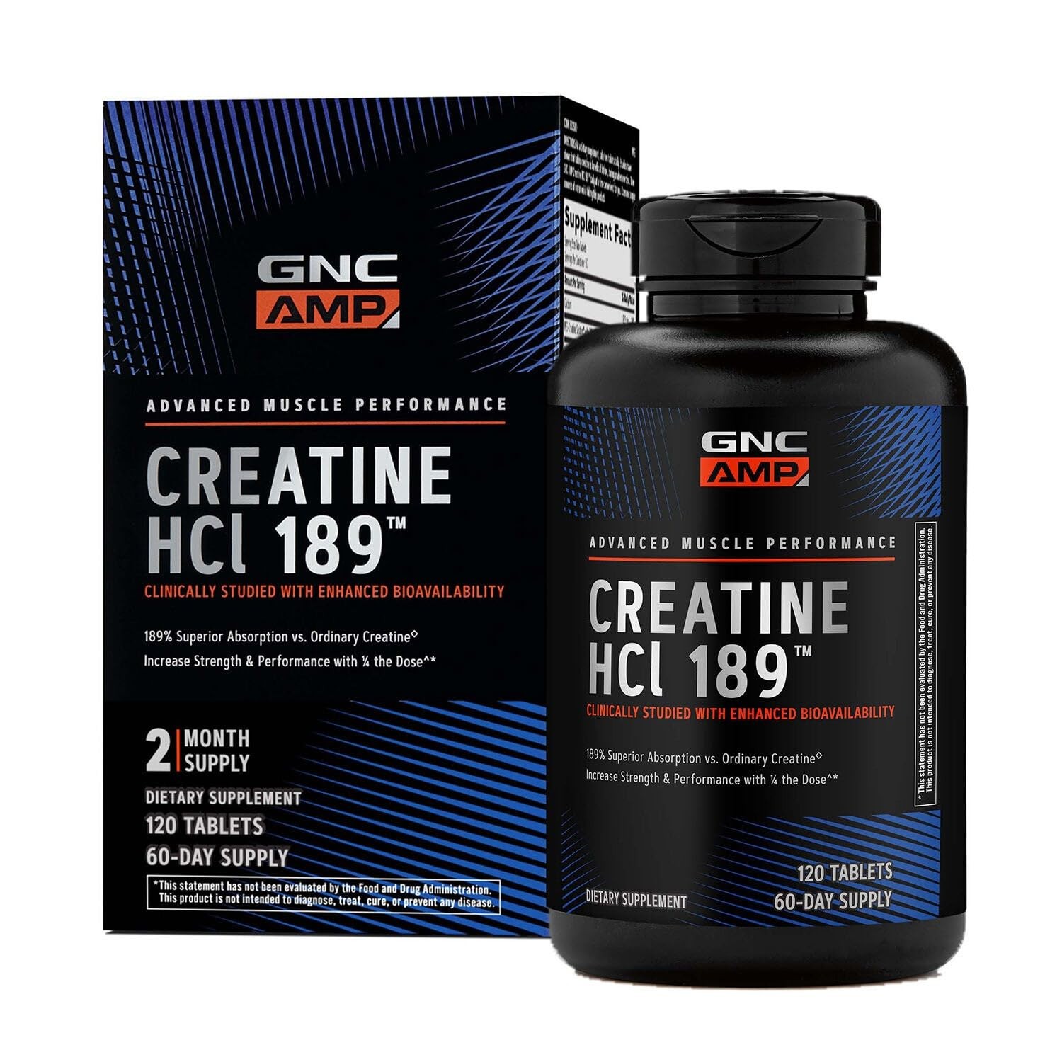 GNC AMP Creatine HCl 189 Pills, Clinically Proven 120 Count (Pack of 1), Red