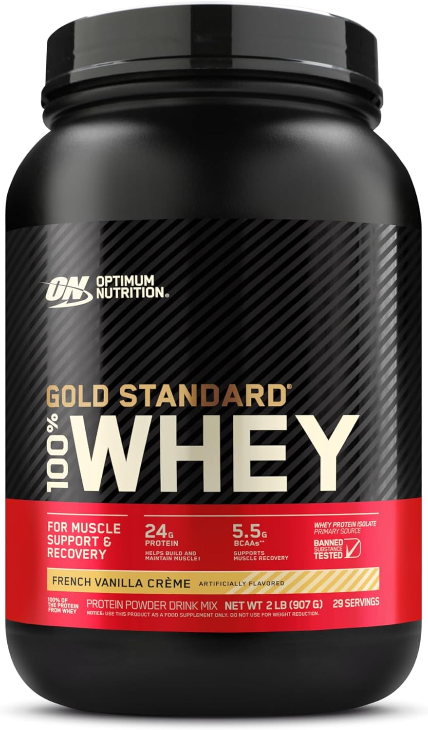 Gold Standard Quality 100% Whey Protein Powder, French Vanilla Creme, 2 Pound