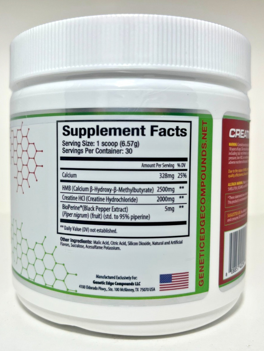 GEC Creatine HCl + HMB plus Bioperine Lean Muscle 30 Servings 6 Flavors New