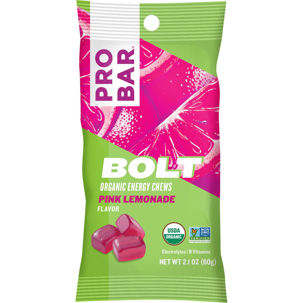 ProBar Bolt Chews Certified Organic and GMO Free: Pink Lemonade Box of 12