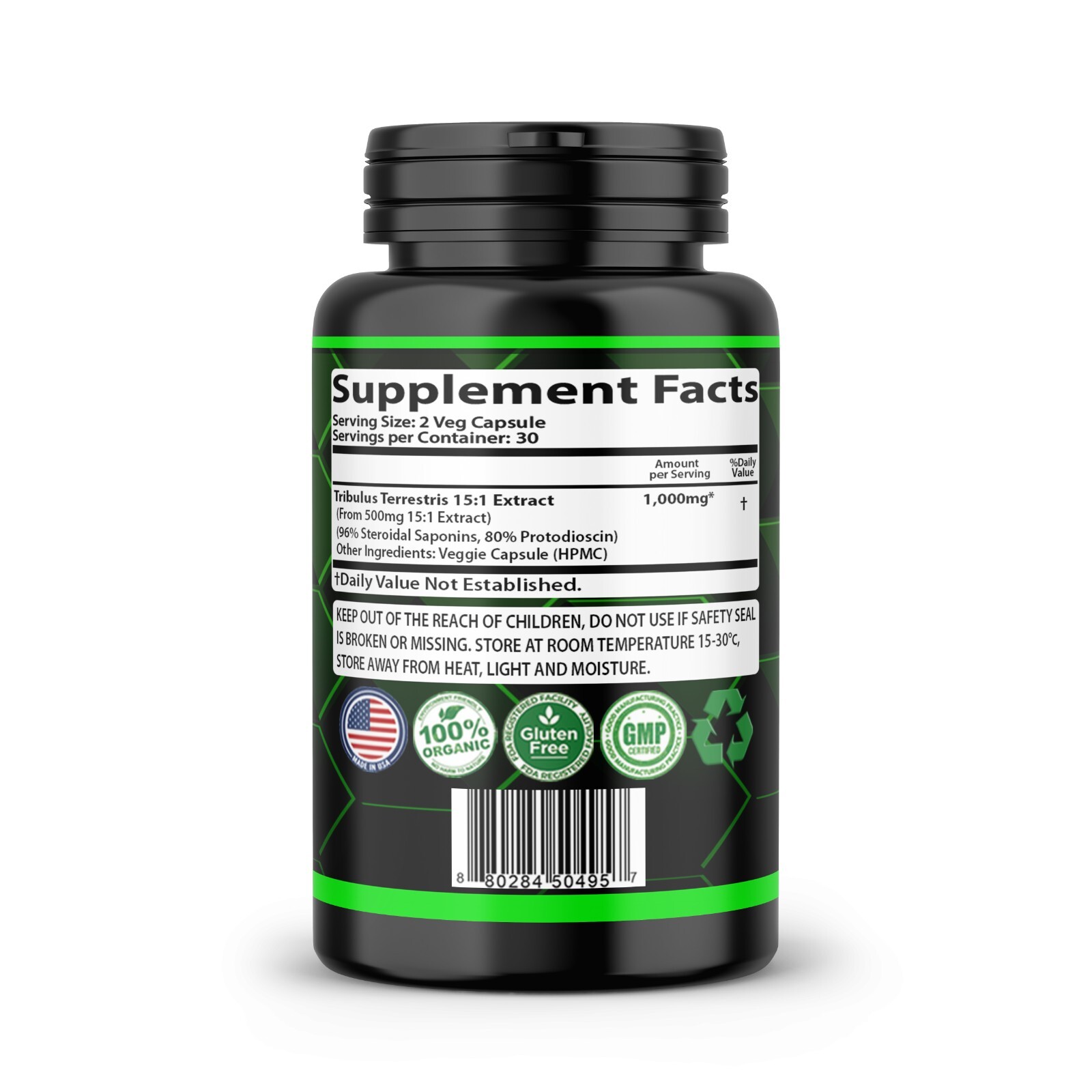 TRIBULUS TERRESTRIS 7500mg EXTRACT 96% SAPONINS WORKOUT SPORT SUPPLEMENT