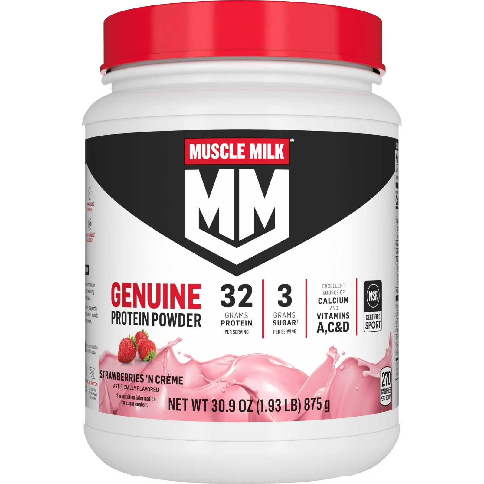 Muscle Milk Genuine Protein Powder Strawberries N Creme 32g Protein 30.9 Oz