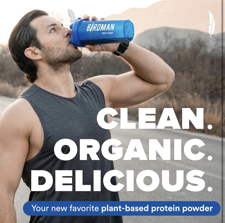BIRDMAN Falcon Organic Vegan Protein Powder Vanilla, 24g Protein, Sugar Free