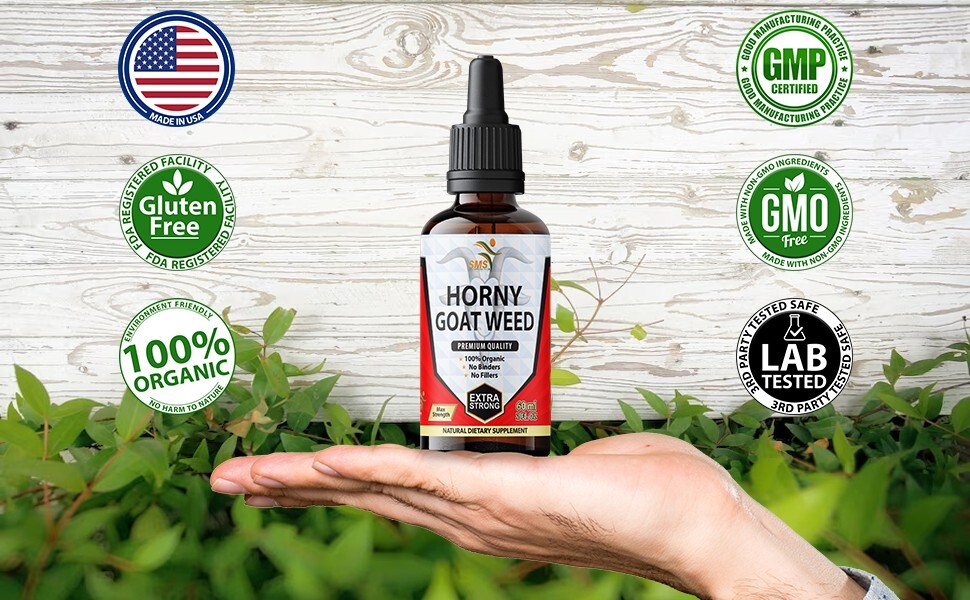 Horny Goat Weed Tincture Herbal Drops Men’s Dietary Supplement 2 Fl Oz By SMS