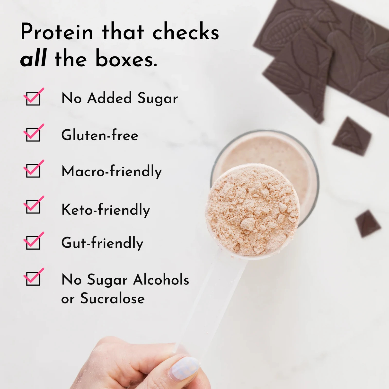 Just Ingredients Chocolate Protein Powder | Grass-Fed Whey Protein | Chocolate