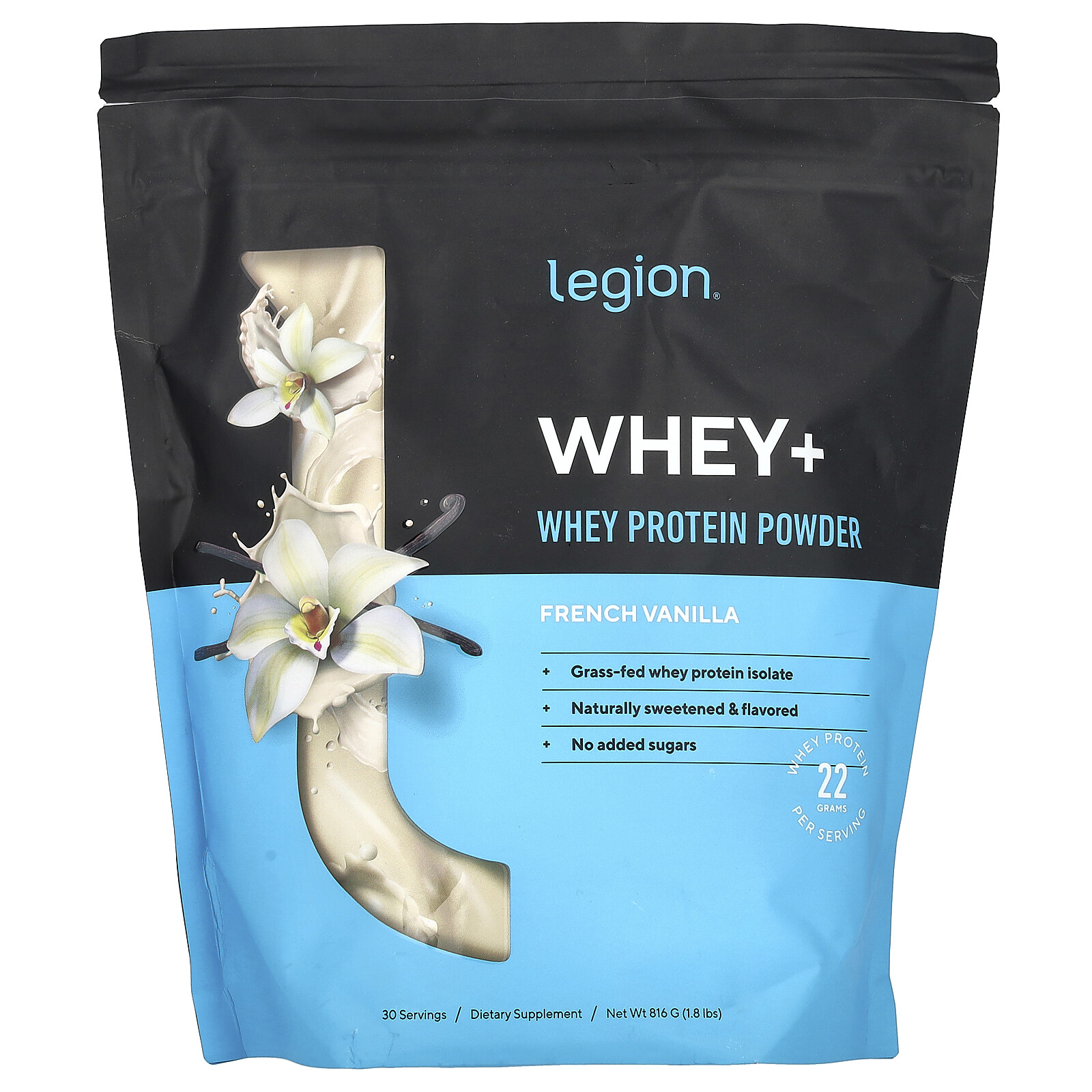 Whey+, Whey Protein Powder, French Vanilla, 1.8 lbs (816 g)