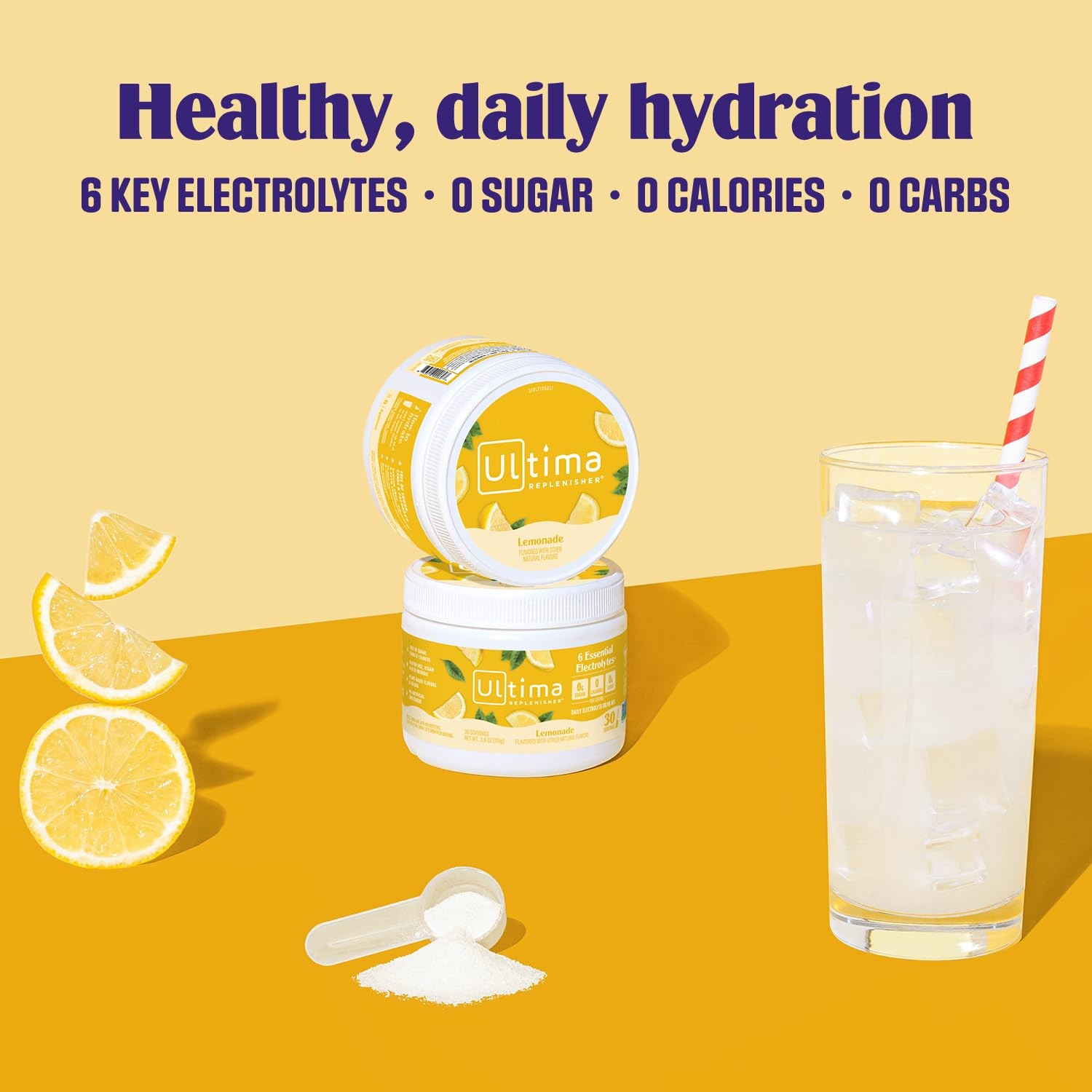 Ultima Replenisher Daily Electrolyte Powder Drink Mix 30 Powder 6 Key
