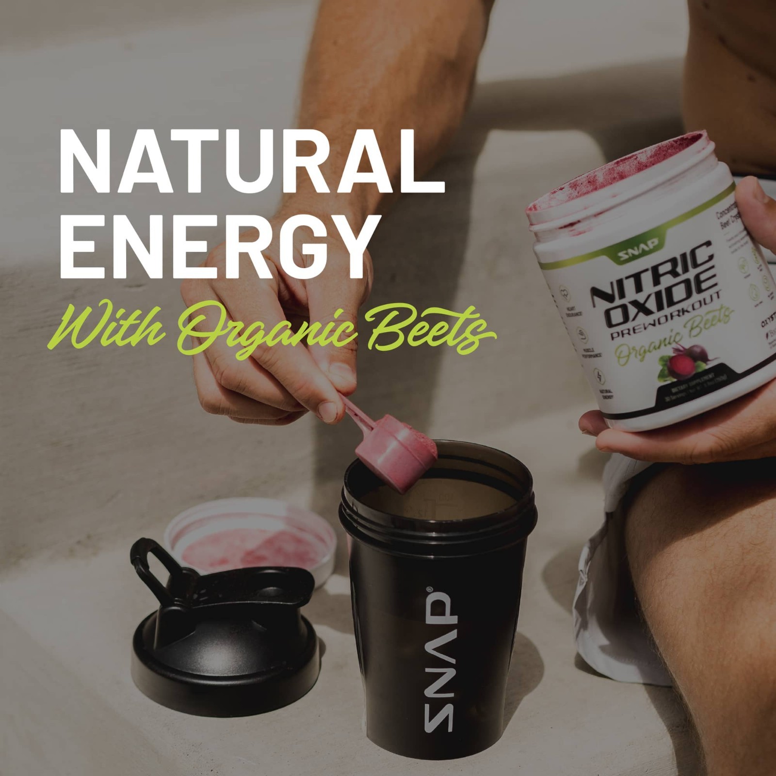 Beet Root Pre Workout Powder Organic Snap Supplements Nitric Oxide Booster 8.8oz