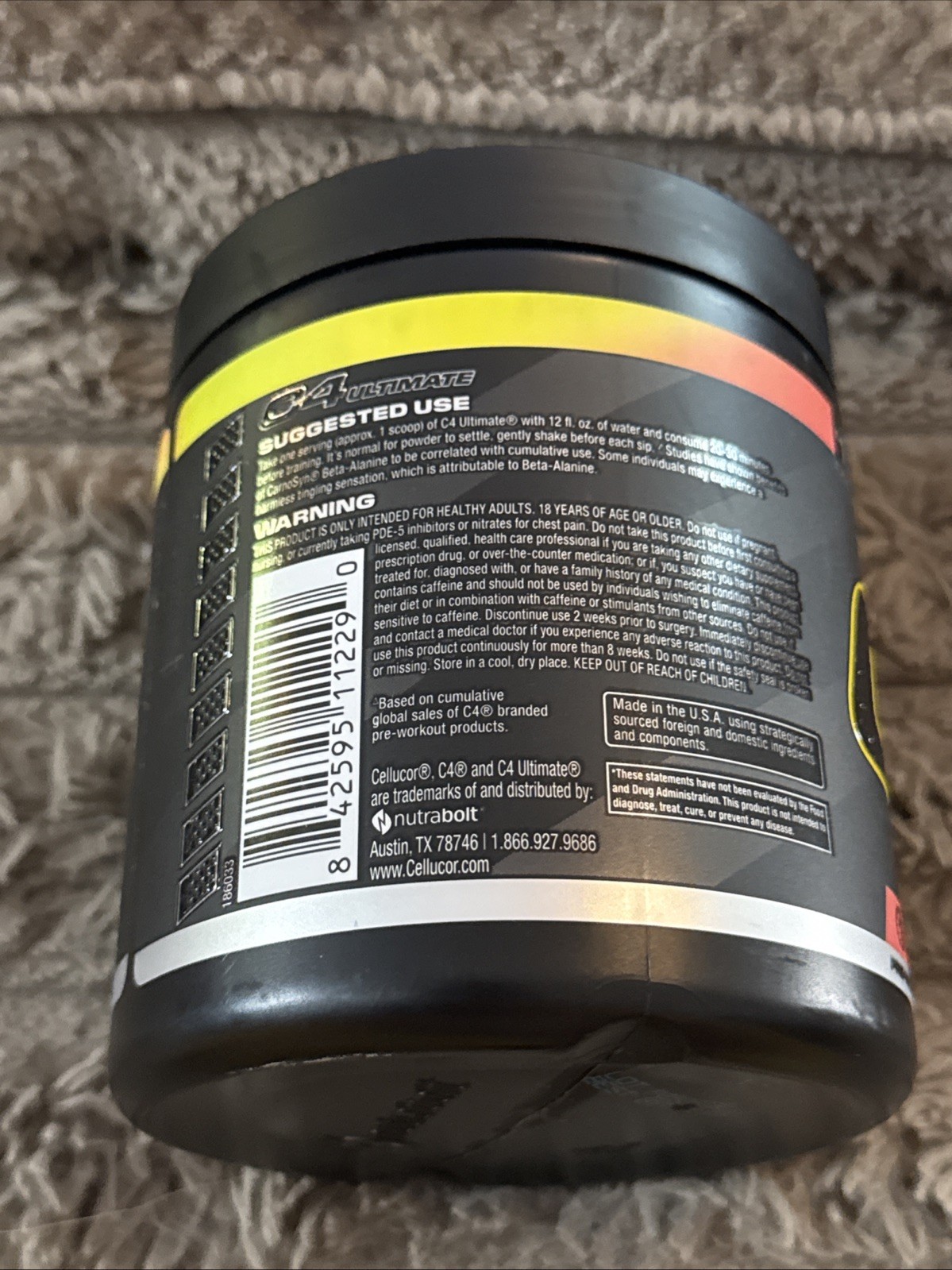 C4 Ultimate Preworkout Strawberry-Watermelon 15.3 oz BB 06/2027