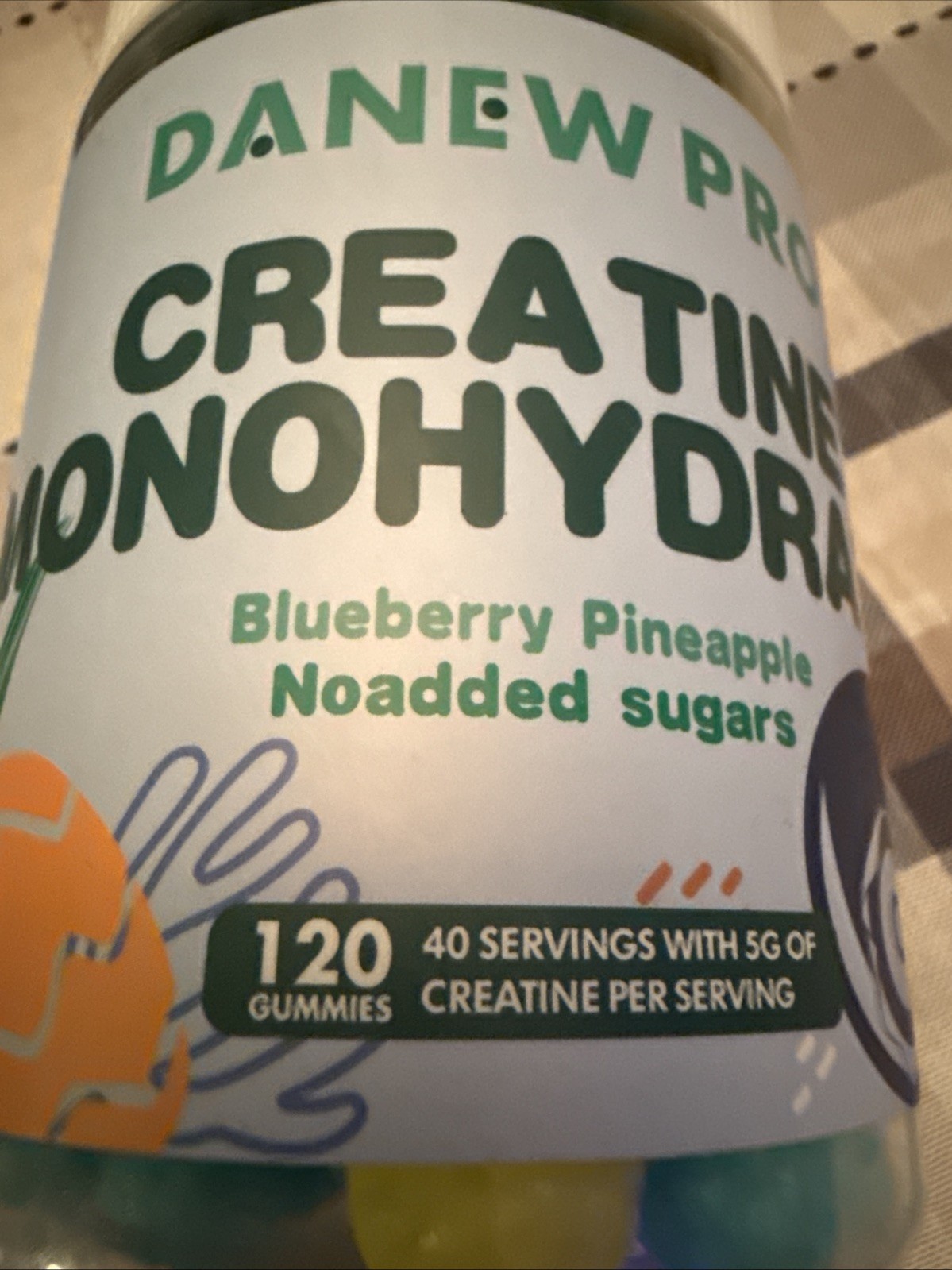 DANEW PRO Creatine Monohydrate Blueberry 120 Gummies Exp 09/2027
