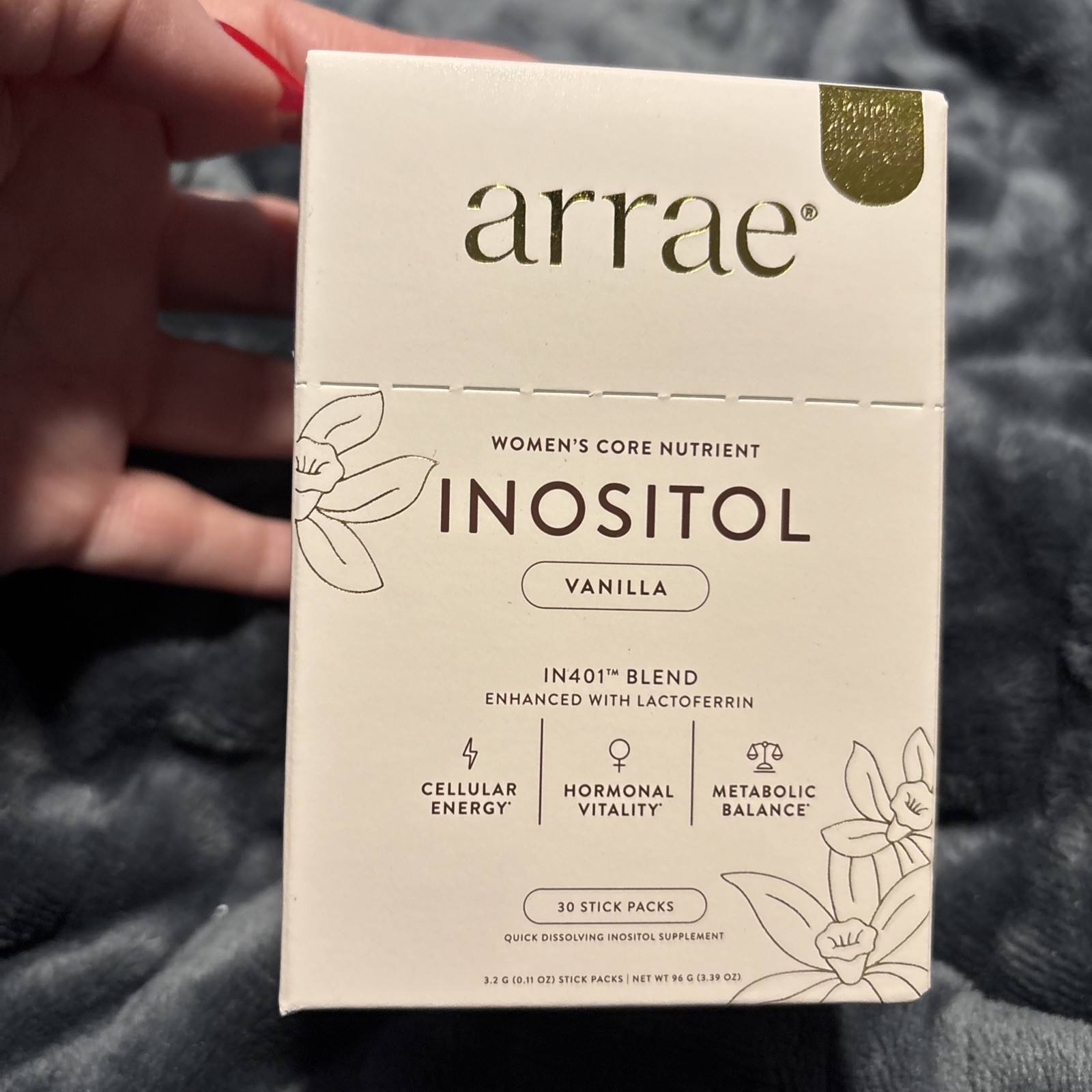 Arrae Inositol 30Ct Vanilla Women’s hormone and PMS support with Lactoferrin