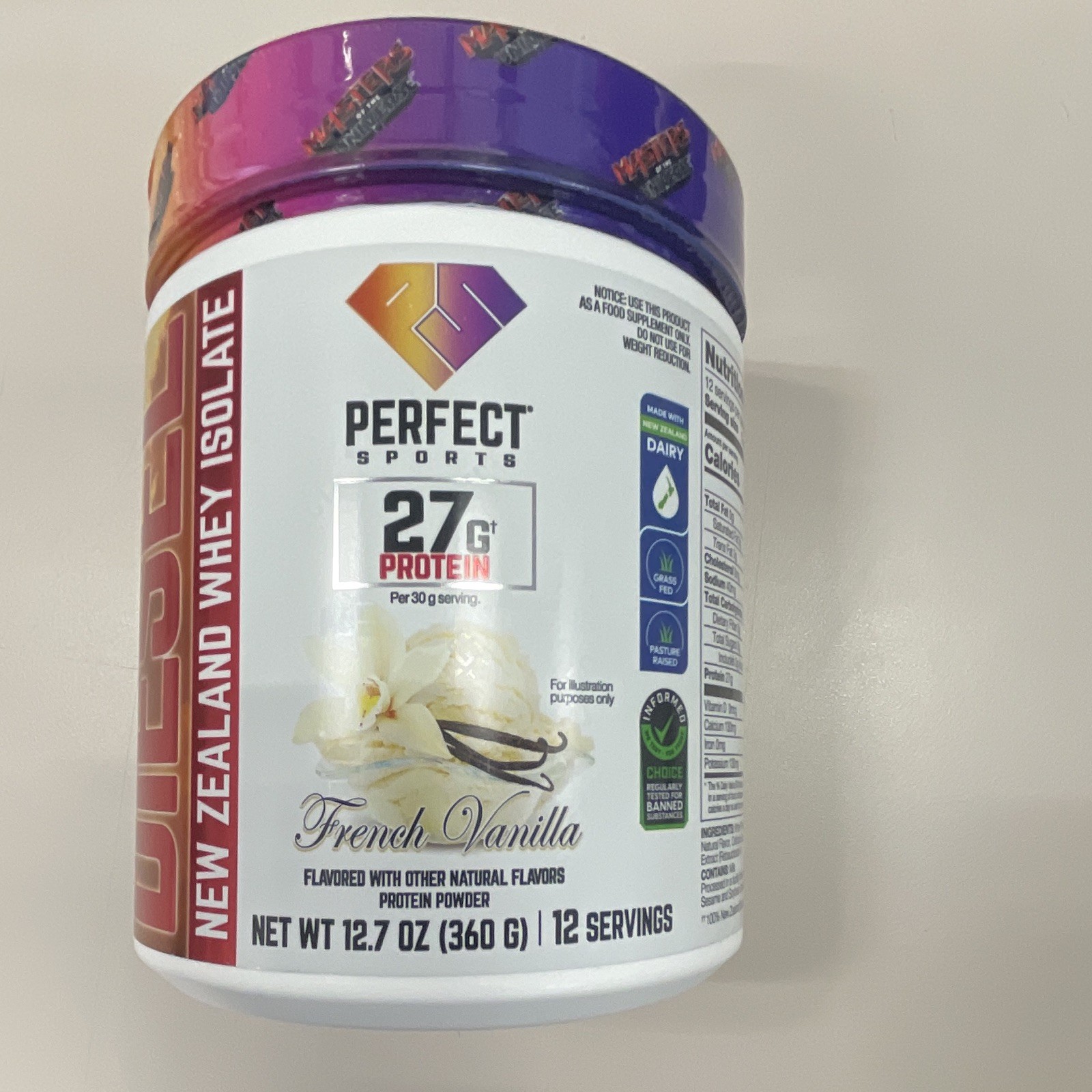 Perfect Sports Diesel NZ Whey Protein Isolate Grass Fed French Vanilla 12.7oz
